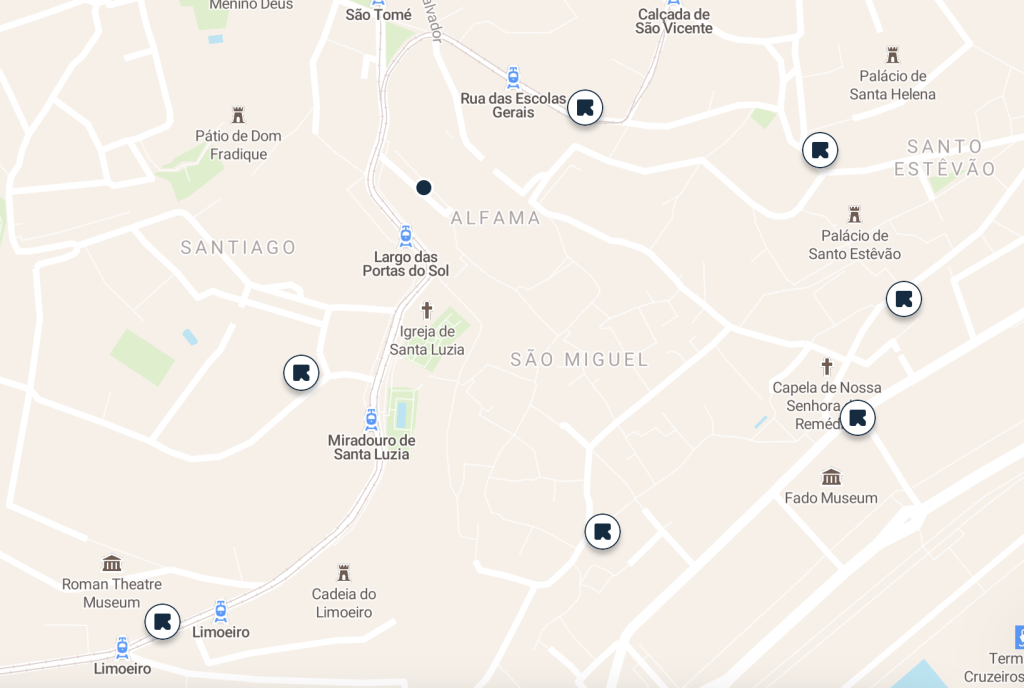 Alfama luggage storage map