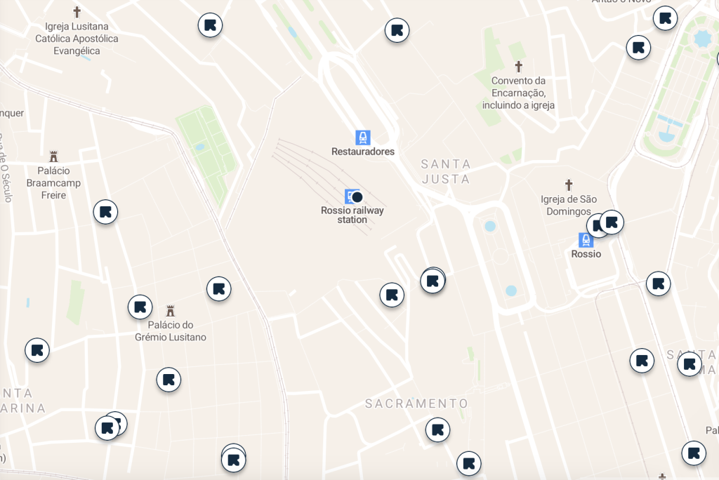 Rossio Station luggage storage map