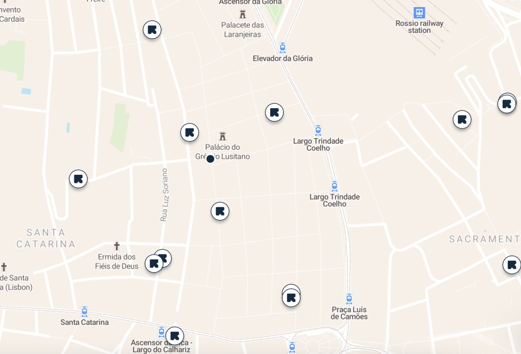Bairro Alto luggage storage map